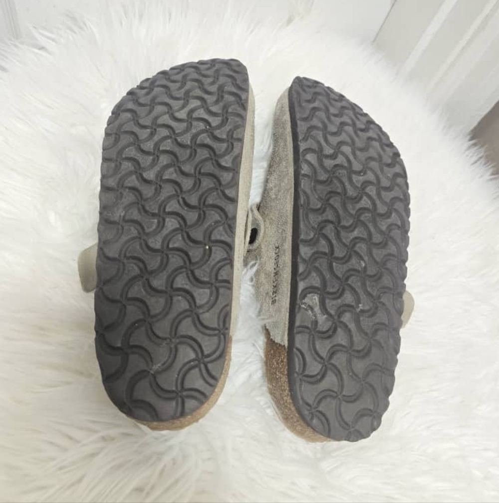 Birkenstock Boston Suede Clogs Slide Sandals Taupe Unisex Size L-11 M-9 - Picture 6 of 7